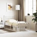 vidaXL Bedframe met hoofd- en voeteneinde metaal wit 90x190, Huis en Inrichting, 90 cm, Eenpersoons, Verzenden, Wit