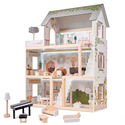 Zeer luxe grote houten poppenhuis/ speelhuis met meubels in, Kinderen en Baby's, Speelgoed | Poppenhuizen, Ophalen of Verzenden