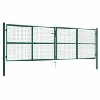 vidaXL Tuinhek van gaas staal 400x125 cm groen, Tuin en Terras, Verzenden, Nieuw