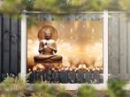 NR 1320: Tuinposter Boeddha goud 120x180cm, Nieuw