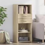 Moderne Hoge Kast Sonoma Eiken – Opbergkast 50x42,5x124 cm, Huis en Inrichting, Kasten | Ladekasten, Verzenden, Nieuw