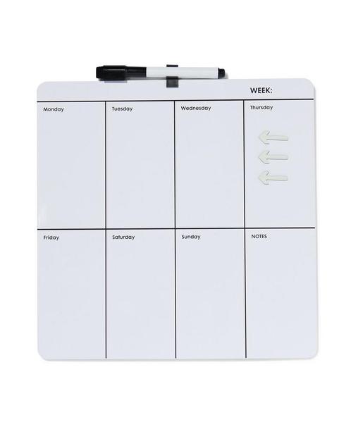 HEMA Whiteboard 30x30 weekplanner, Diversen, Agenda's, Nieuw, Verzenden