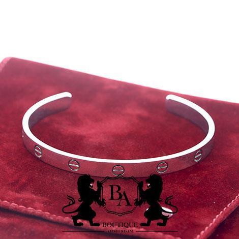 Cartier LOVE Armband Open Cuff 18 Karaat Witgoud Maat 19, Sieraden, Tassen en Uiterlijk, Armbanden, Goud, Gebruikt, Goud, Ophalen of Verzenden