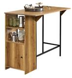 Industriële Bartafel 120×95 cm met Kast en Opbergruimte, Huis en Inrichting, Keuken | Keukenelementen, Verzenden, Nieuw