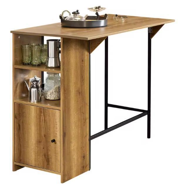 Industriële Bartafel 120×95 cm met Kast en Opbergruimte, Huis en Inrichting, Keuken | Keukenelementen, Nieuw, Verzenden