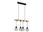 Veiling - EGLO Townshend 5 hanglamp zwart/hout 700×200×110, Huis en Inrichting, Lampen | Hanglampen, Nieuw