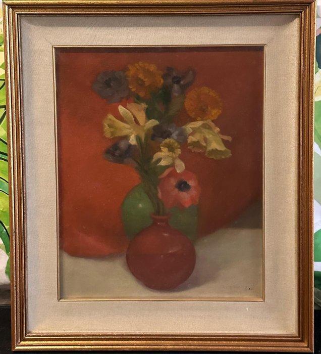 Nicola Ventura (XX) - Vasi di fiori, Antiek en Kunst, Kunst | Schilderijen | Klassiek