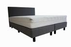 Hotel boxspring grijs inclusief matras 140x200 cm, Verzenden, Nieuw, Grijs, Modern