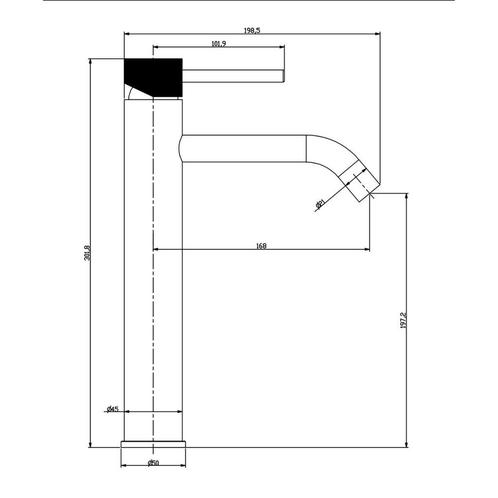 Wastafelkraan Wiesbaden Ribbd Opbouw XL Hoge Uitloop Chroom, Doe-het-zelf en Verbouw, Sanitair, Ophalen of Verzenden