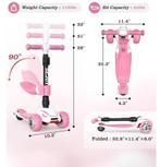 3-Wiel Kinderstep met LED-Wielen, Verstelbaar en Zitje, Verzenden, Nieuw