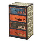 Commode Goslar met 4 lades industrieel 66x40x30 meerkleurig, Verzenden, Nieuw