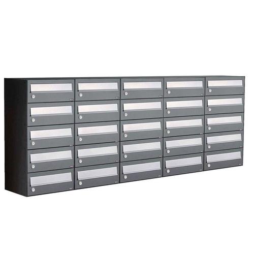 Brievenbusunit Hive set wand 5-breed, 5-hoog - antraciet, Tuin en Terras, Brievenbussen, Nieuw, Verzenden