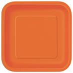 Oranje Borden Vierkant 17,5cm 16st, Verzenden, Nieuw