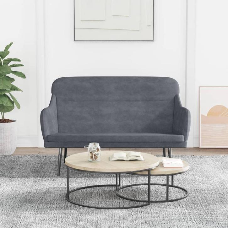 vidaXL Bankje 110x76x80 cm fluweel donkergrijs, Huis en Inrichting, Banken | Bankstellen, Nieuw, Minder dan 150 cm, Stof, Verzenden