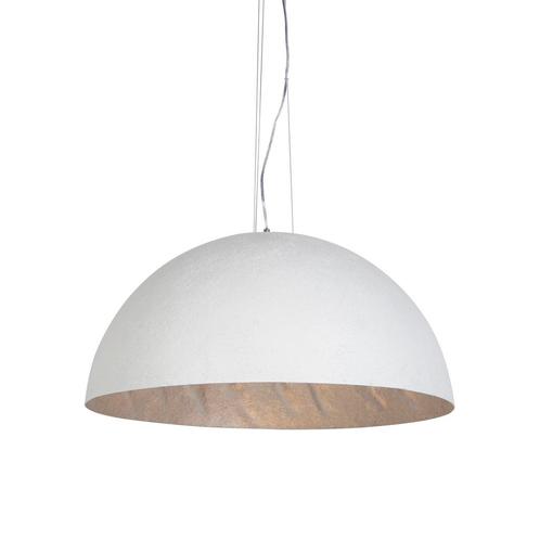 Moderne hanglamp wit met zilver 70cm - Magna, Huis en Inrichting, Lampen | Hanglampen, Nieuw, Kunststof, 75 cm of meer