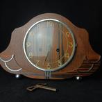 Amsterdamse School klok - eiken-coromandelhout-chrome -