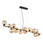 Hanglamp RIHA 120.0 cm 13-lichts Zwart, Amber, Ophalen of Verzenden, Nieuw, Metaal, Minder dan 50 cm