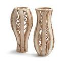 Wooden vase wide 22x22x44cm Prachtige vaas, Huis en Inrichting, Woonaccessoires | Kunstplanten en Kunstbloemen, Ophalen of Verzenden