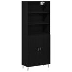 vidaXL Highboard 2 pcs Zwart eiken 70 x 34 x 180 cm Bewerkt, Huis en Inrichting, Verzenden, Nieuw, 50 tot 100 cm, Minder dan 100 cm