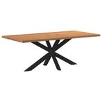 vidaXL Eettafel met natuurlijke rand massief eikenhout, Huis en Inrichting, Tafels | Eettafels, Verzenden, Nieuw
