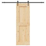vidaXL Schuifdeur met beslag 70x210 cm massief grenenhout, Doe-het-zelf en Verbouw, Deuren en Horren, Verzenden, Nieuw