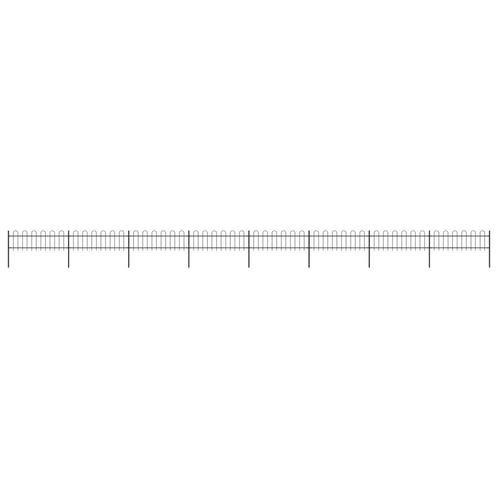 vidaXL Tuinhek met ronde bovenkant 13,6x0,6 m staal zwart, Tuin en Terras, Schuttingen, Nieuw, IJzer, 1 tot 2 meter, Verzenden