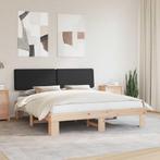 vidaXL Bedframe met Gevoerd Hoofdgedeelte Zwart 180 x 200 cm, Huis en Inrichting, Slaapkamer | Bedden, Verzenden, Nieuw, Zwart