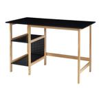 Bureau Dønna 120x60x75 cm mdf zwart en houtkleurig [en.casa], Huis en Inrichting, Bureaus, Verzenden, Nieuw