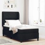 vidaXL Boxspring bed met matras met hoofdeinde Zwart 100 x, Huis en Inrichting, Verzenden, Nieuw, Zwart, Stof