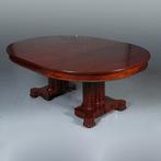 Ronde Biedermeier coulissentafel tot 12 max 14 personen verl, Ophalen of Verzenden