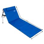Strandmat met Rugleuning en Kussen 158cm x 56cm blauw, Verzenden, Nieuw