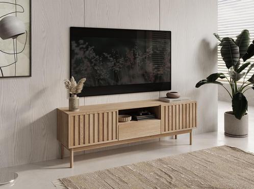 Meubella TV-Meubel Storm eiken 160 cm, Huis en Inrichting, Kasten | Televisiemeubels, 150 tot 200 cm, 25 tot 50 cm, Nieuw, Overige materialen
