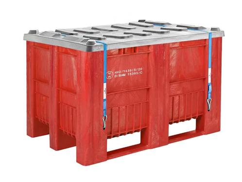 Palletbox 1200x800xH740mm CB1 + deksel UN-keur rood/grijs, Diversen, Overige Diversen, Nieuw, Ophalen of Verzenden