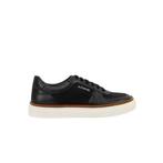 TESTONI Black Calf Leather + Saffiano Sneakers Shoes 8 UK -, Nieuw
