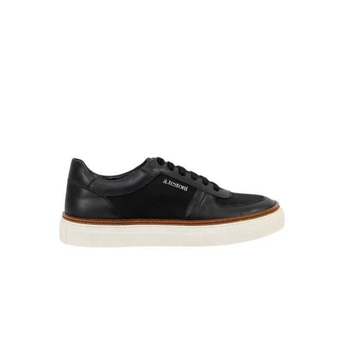 TESTONI Black Calf Leather + Saffiano Sneakers Shoes 8 UK -, Kleding | Heren, Schoenen