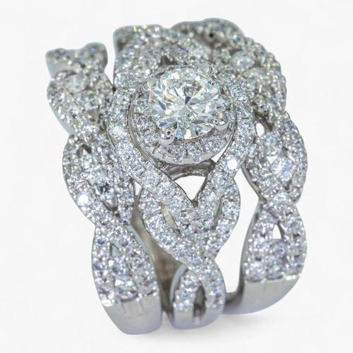 Zonder Minimumprijs - Ring - 14 karaat Witgoud, IGI, Sieraden, Tassen en Uiterlijk, Ringen