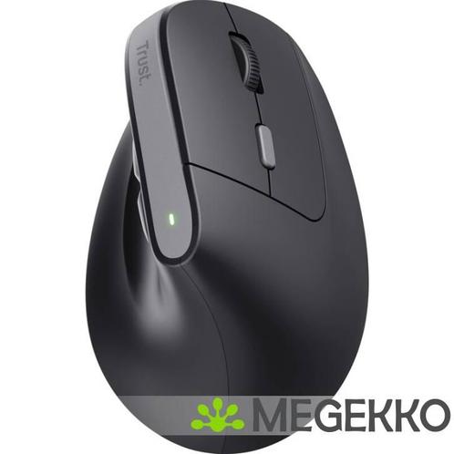 Trust Bayo V2 Draadloze Verticale Ergonomische Muis Zwart, Computers en Software, Muizen, Nieuw, Verzenden
