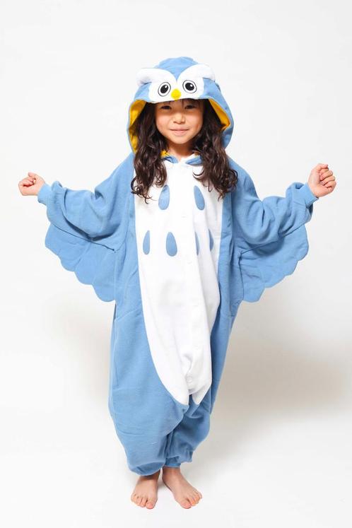 Onesie Blauwe Uil Pak 146-152 Uilenpak Kostuum Blauw Vogelpa, Kinderen en Baby's, Carnavalskleding en Verkleedspullen, Nieuw, 146 t/m 152