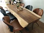 suar teak ronde boomstamtafel boomstam tafels tafel rond, Huis en Inrichting, Tafels | Eettafels, Metaal, 50 tot 100 cm, Vijf personen of meer