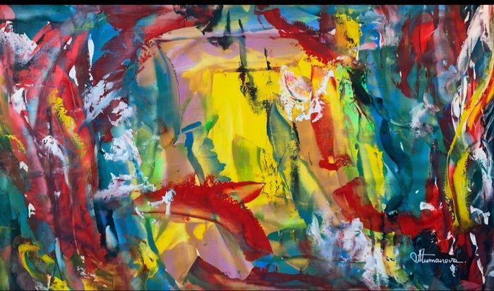 Anastasiya Tumanova (XX) - Flirt dété · XXL, Antiek en Kunst, Kunst | Schilderijen | Modern