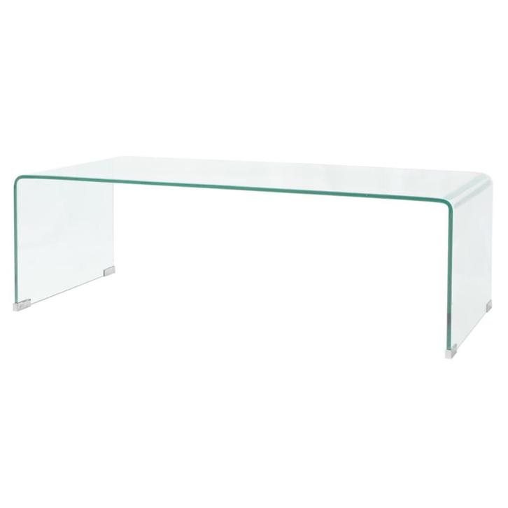 vidaXL Salontafel 98x45x30 cm gehard glas transparant, Huis en Inrichting, Tafels | Salontafels, 50 tot 100 cm, Nieuw, Glas, Minder dan 50 cm