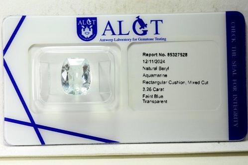 Aquamarijn - 3.26 ct - Antwerp Laboratory for Gemstone, Sieraden, Tassen en Uiterlijk, Edelstenen
