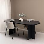 SALE! Ovale Eettafel Noa, 200cm, kleur Zwart Eiken, Huis en Inrichting, Verzenden, Design, Modern, Nieuw, 50 tot 100 cm