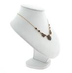 Gouden collier met granaat stenen | 47 cm (vintage, ketting), Gebruikt, Overige kleuren, Ophalen of Verzenden, Met edelsteen