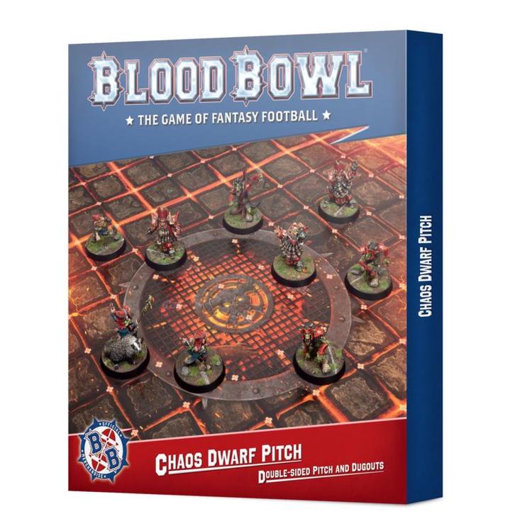 Blood Bowl Chaos Dwarf team pitch and dugouts (warhammer, Hobby en Vrije tijd, Wargaming, Nieuw, Ophalen of Verzenden