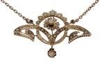 Ketting met hanger - 14 karaat Geel goud - Art Nouveau