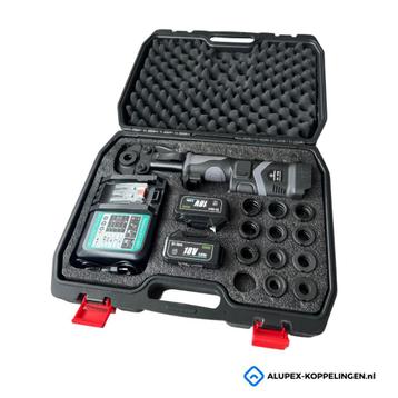 ACTIE  Professionele Alupex perstang 18V met 12 persbekken beschikbaar voor biedingen