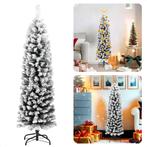 Cheqo® Kunstkerstboom Smal - Smalle Kerstboom - 150 cm - Met, Verzenden, Nieuw