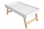 Opklapbare dienbladtafel SCANDINAVIA 60cm wit eiken, Ophalen of Verzenden, Nieuw