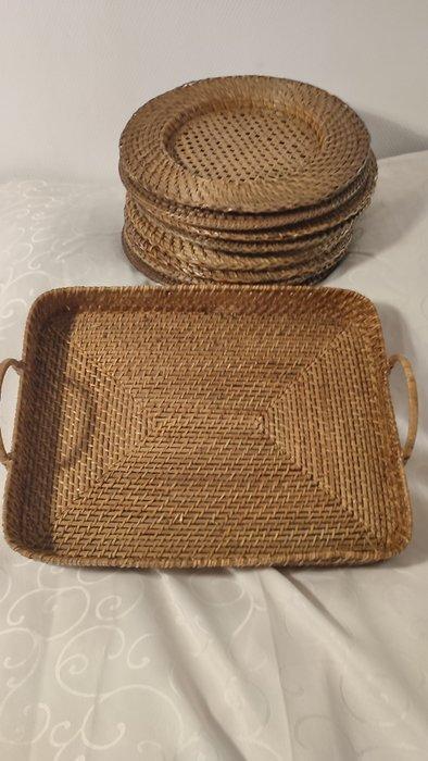 Flamant - Onderbord (9) - Bamboe, Rattan, riet, riet -, Antiek en Kunst, Antiek | Meubels | Tafels
